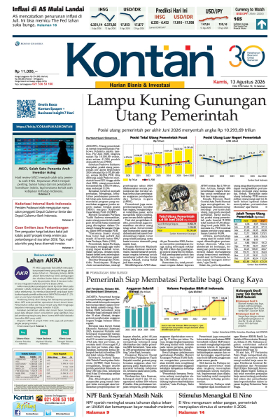 Kontan Harian - 13 Agustus 2026
