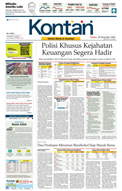 Kontan Harian - 20 Desember 2022