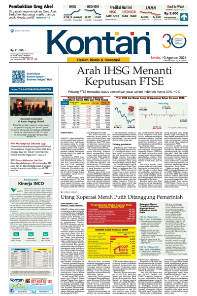 Kontan Harian - 10 Agustus 2026