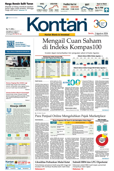 Kontan Harian - 03 Agustus 2026