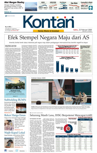 Kontan Harian - 22 Februari 2020