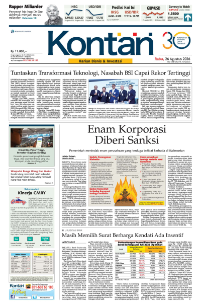 Kontan Harian - 26 Agustus 2026